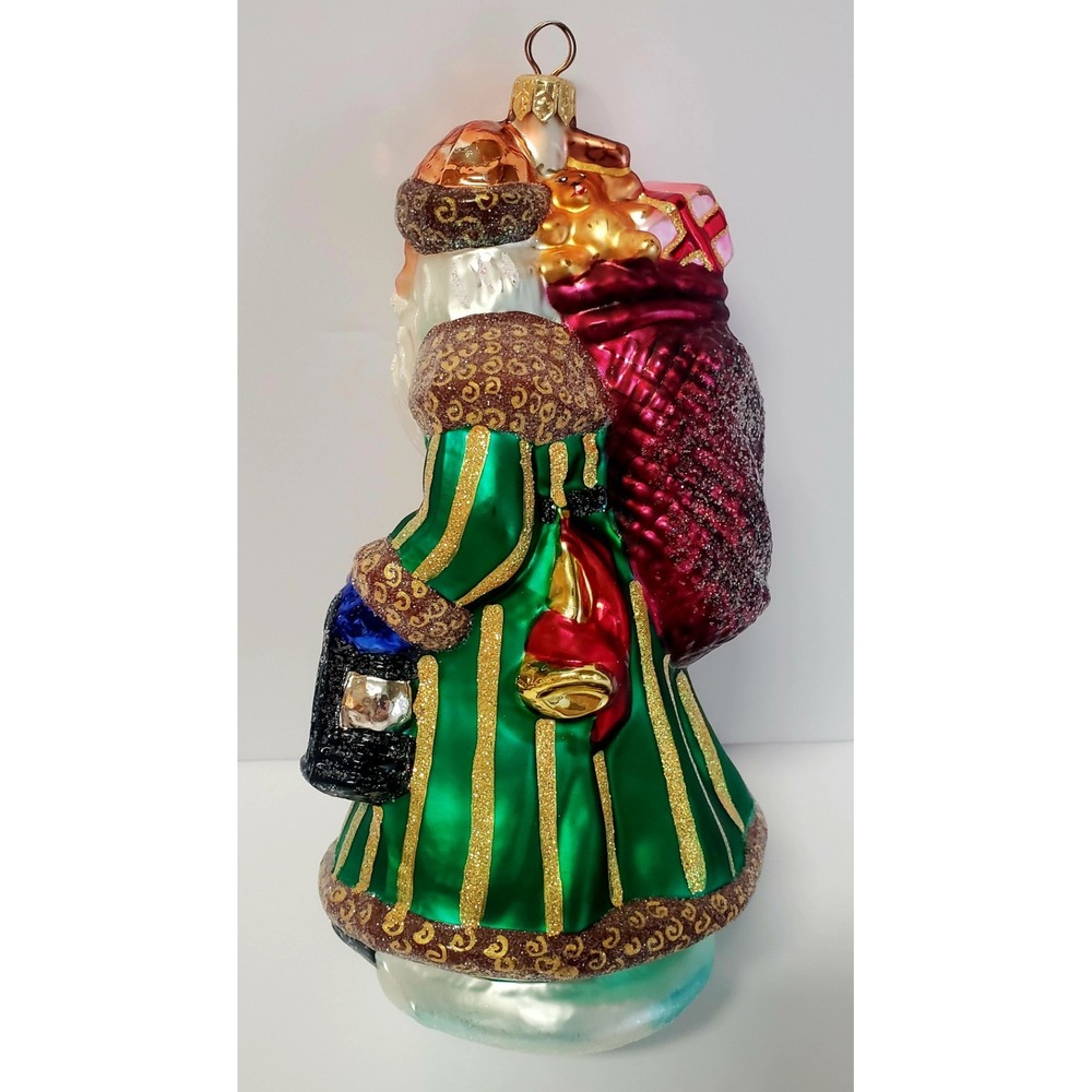 VTG Christopher Radko Ornament 1999 Christmas 8" Tall Emerald Santa 99-302-0 - Picture 5 of 16